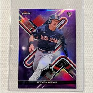 2022 Topps Finest Steven Kwan (RC) Purple Refractor 245/250 #30